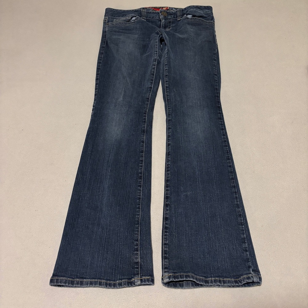Guess Daredevil Bootcut Jeans Womens Size 30 Dark Wash Low Rise Stretch Denim